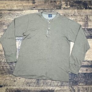 Duofold Henley Shirt Long Sleeve Casual Top Olive Green‎ Medium